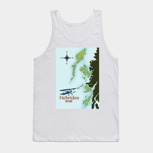 Hebrides Scotland Travel Map Tank Top by nickemporium1